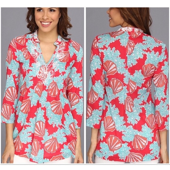 Lilly Pulitzer Sarasota Tunic in Watermelon Coralina S - Picture 1 of 15